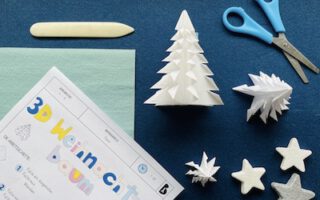 3D Weihnachtsbaum, Papier, falten, Winter, Anleitung