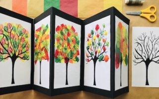 Herbstbaum, Papier, Herbst, Knüllen, Anleitung