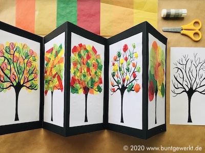 Herbstbaum, Papier, Herbst, Knüllen, Anleitung