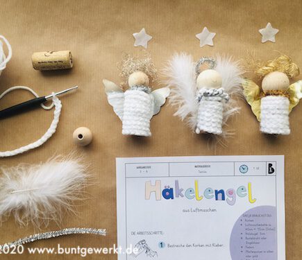 Häkelengel aus Luftmaschen, Häkeln, Engel, Anleitung, Grundschule