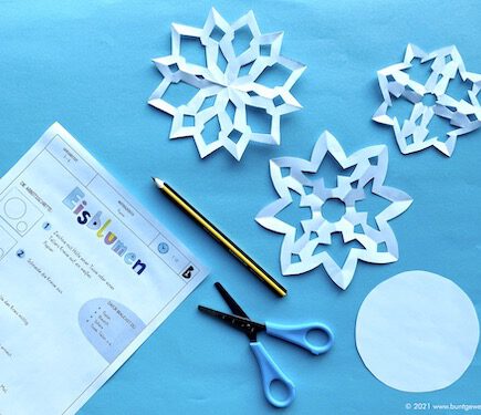 Eisblumen, Papier, Falten, Winter, Anleitung