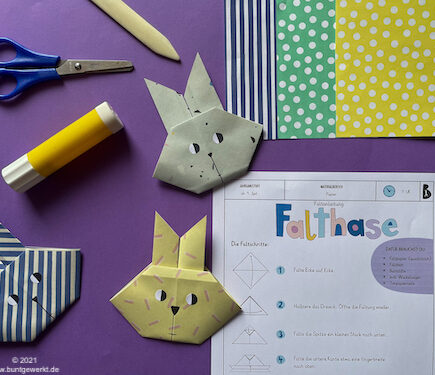 Falthase, Falten, Papier, Anleitung, Grundschule