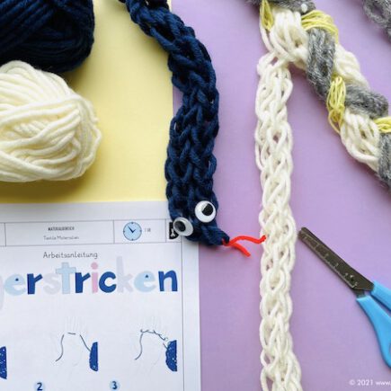 Fingerstricken, Textiles Gestalten, Wolle, Anleitung, Grundschule