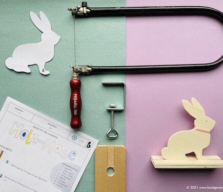 Holz Hase, Laubsäge, Sägen, Anleitung, Grundschulen