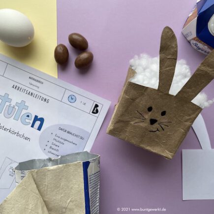 Milchtüten Osterkörbchen, Ostern, Upcycling, Anleitung, Grundschule