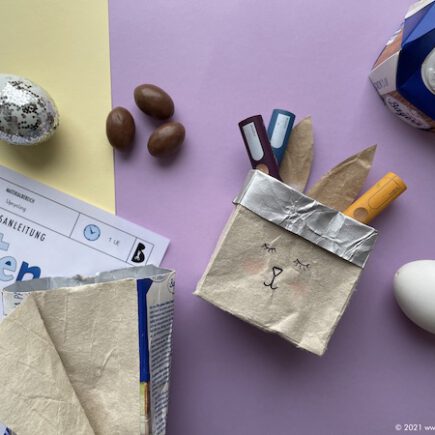 Milchtüten Stiftebox, Ostern, Upcycling, Anleitung, Grundschule