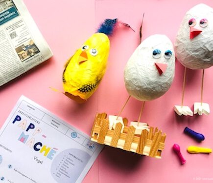 Pappmaché Vogel, Plastisches Material, Luftballons, Anleitung, Grundschule