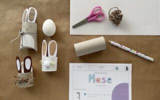 Papprollen Hase, Papier, Upcycling, Anleitung,Grundschule