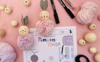 Pompon Hase, Ostern, Wolle, wickeln, Anleitung
