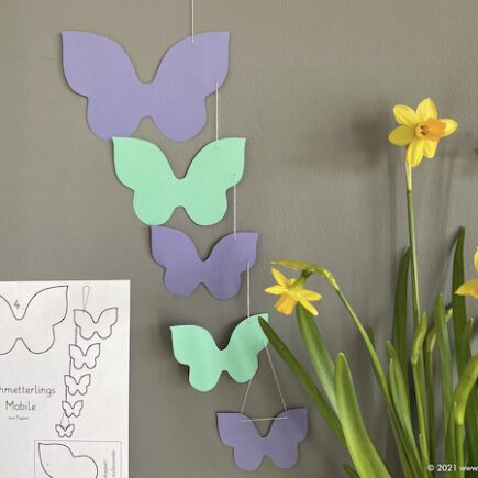 Schmetterlings Mobile, Anleitung, Papier, Knoten, Frühling