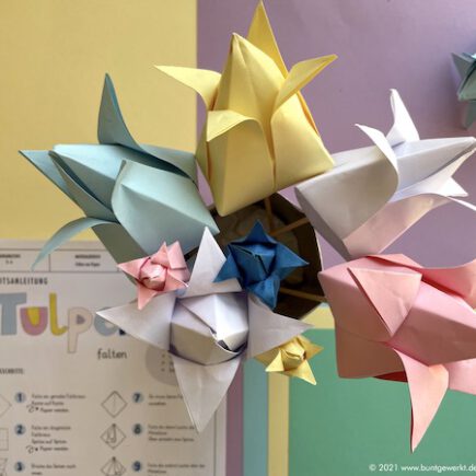 Tulpen, Papier, Falten, Anleitung, Frühling
