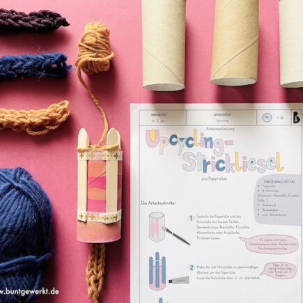 Upcycling Strickliesel, Strickliesel, Wolle, Anleitung, Textiles Gestalten