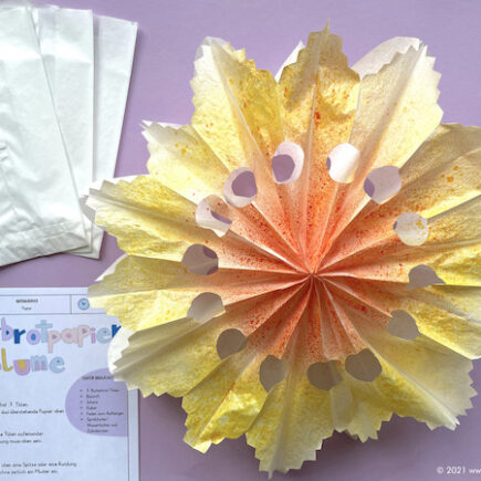 Butterbrotpapier Blumen, falten, Papier, Anleitung, Grundschule