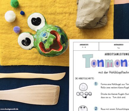 Tonmonster - Hohlkugel, Ton, Hohlkugel, Anleitung, Grundschule