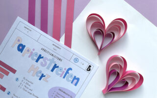 Papierstreifen Herz, Falten, Papier, Anleitung, Grundschule