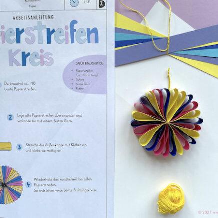 Papierstreifen Kreis, Falten, Papier, Anleitung, Grundschule,