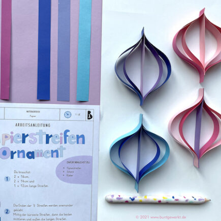 Papierstreifen Ornament, Falten, Papier, Anleitung, Grundschule