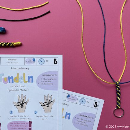 Tundeln auf der Hand, Tundeln, Fäden, Scoobidoo, Freundschaftsarmband, textiles Gestalten, Textilarbeit, Grundschule,
