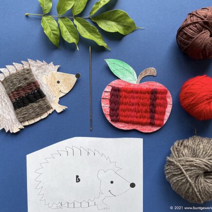Webigel, Webapfel, Weben, Wolle, Herbst, Anleitung, Grundschule, Werken und Gestalten, Textilarbeit,