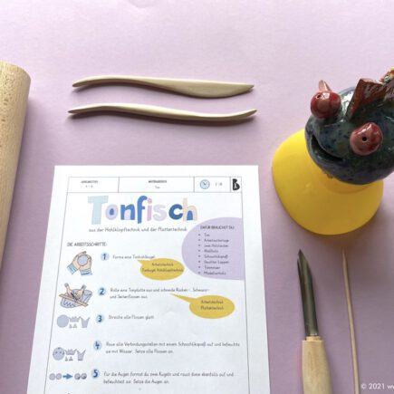 Tonfisch, Hohlkugel, Hohlklopftechnik, Anleitung, Ton, Grundschule, Mittelschule,