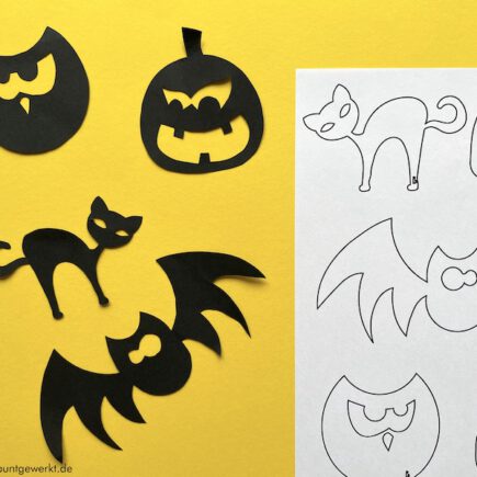 Halloween Fensterbild, Herbst, Schneiden, Fensterdeko, Kopiervorlagen, Grundschule, Mittelschule, Werken und Gestalten