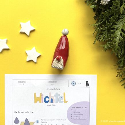 Wichtel aus Ton, Töpfern, Ton, Einführung Ton, Anleitung, Grundschule, Mittelschule, Werken,