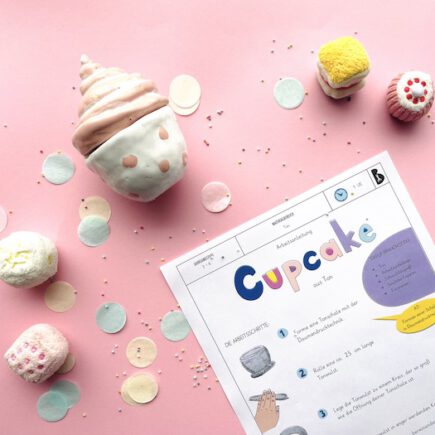 Cupcake aus Ton, Töpfern, Anleitung, Werken und Gestalten, Grundschule, Mittelschule