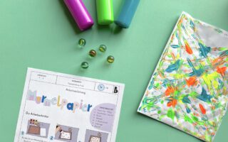 Murmelpapier, Werken und Gestalten, Farben, Papiergestaltung, Anleitung, Grundschule, Mittelschule