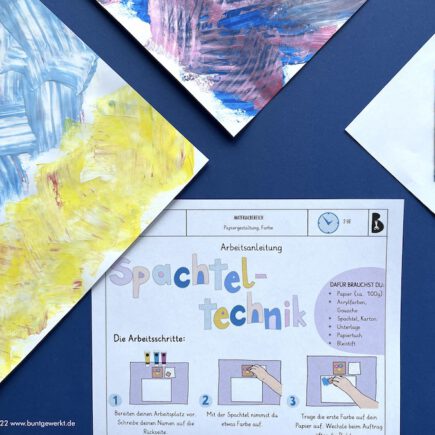 Spachteltechnik, Farben, Werken und Gestalten, Anleitung, Fachlehrer, Grundschule, Mittelschule, Techniken,