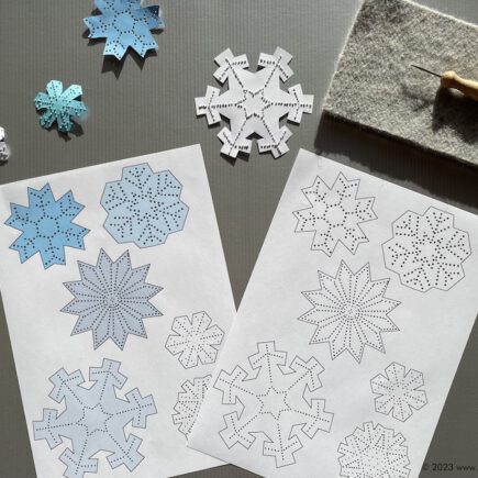 Schneeflocken prickeln, Winter, Schneeflocken, Fensterbild, Grundschule, Werken und Gestalten, prickeln,