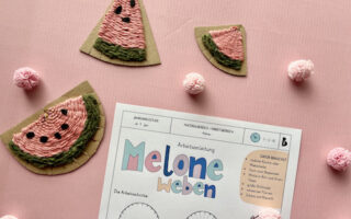 Melone Weben, Weben, Wassermelone, Werken und Gestalten, Grundschule, Weben im Sommer,