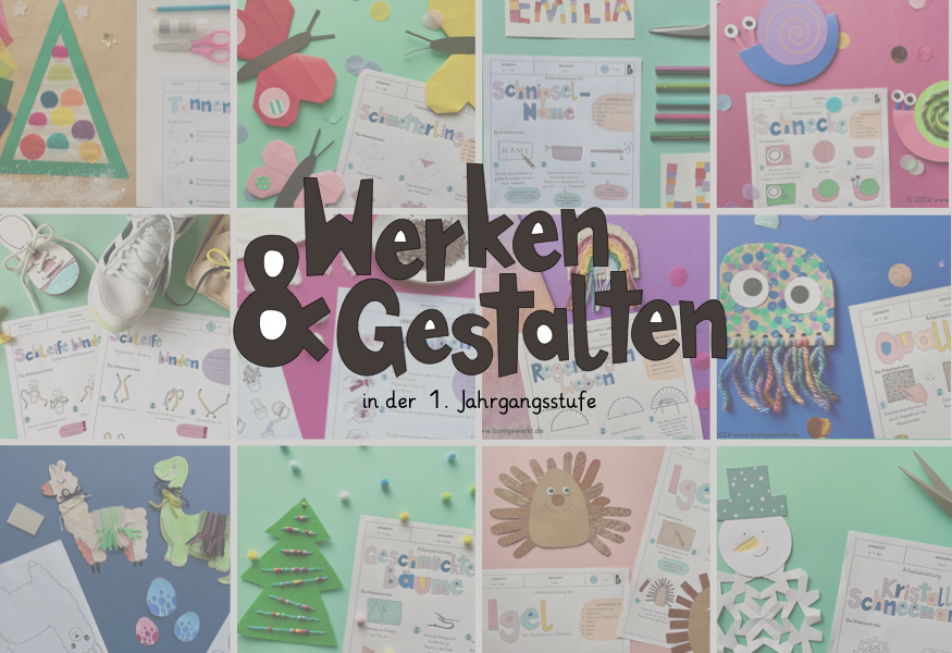 Paket 1. Jgst., 1. Jahrgangsstufe Werken und Gestalten, 1. Klasse Werken und Gestalten, Lernmaterial Werken und Gestalten, Grundschule,