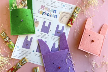 Hasenkörbchen Filz, Ostern, Nähen für Ostern, Osternest nähen, Grundschule, Werken und Gestalten