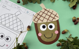 Eichel Fensterbild, Herbst, Fensterbilder Herbst, Werken und Gestalten, Grundschule