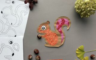 Eichhörnchen, Herbstdekoration, Herbst, Fensterbild Herbst, Werken und Gestalten, Grundschule, Mittelschule