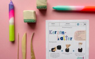 Kerzenhalter Würfel, Kerzenhalter töpfern, Kerzenständer aus Ton, Dip Dye Kerzen, Werken und Gestalten, Grundschule, Mittelschule, Förderschule,