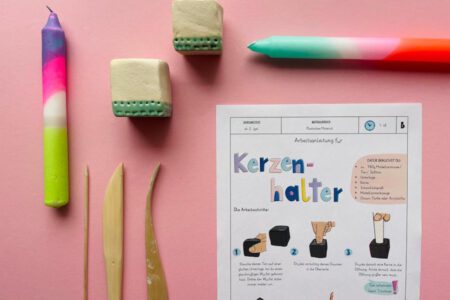 Kerzenhalter Würfel, Kerzenhalter töpfern, Kerzenständer aus Ton, Dip Dye Kerzen, Werken und Gestalten, Grundschule, Mittelschule, Förderschule,