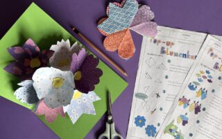 Pop ub Blumenkarte, Muttertag, Frühling, Karten basteln, Grundschule, Grußkarte, Mittelschule, Werken und Gestalten